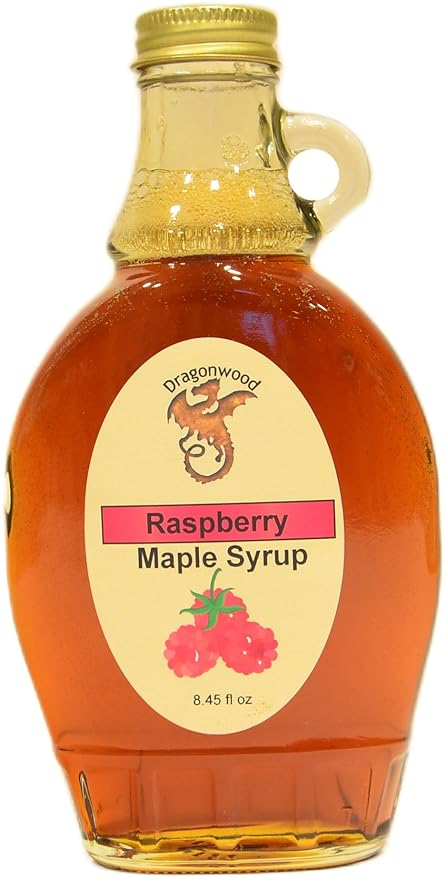 Raspberry Maple Syrup - For Pancakes and Waffles ??Made With Pure Maple Syrup And Natural Flavor - By Dragonwood (8 fl oz)