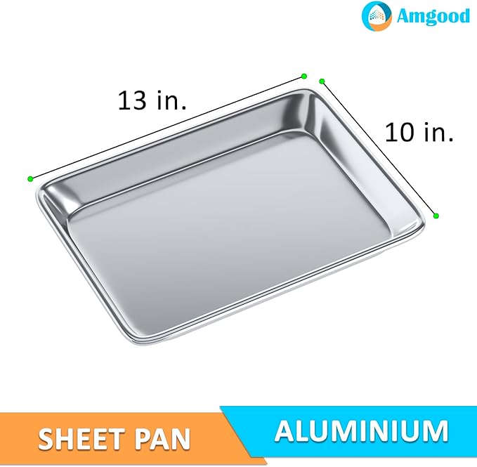 13 in. x 10 in. 19 Gauge Quarter size Aluminum Bun. / Sheet Pan. Pack of 12