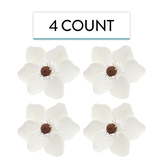 Global Sugar Art Poppy Anemone Sugar Cake Flowers, White, 4 Count by Chef Alan Tetreault