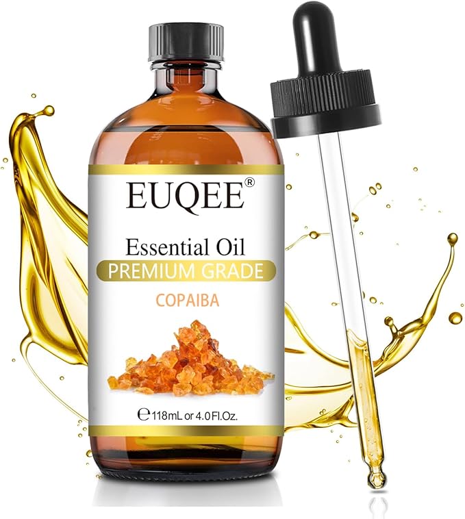 Copaiba Essential Oil 118 ml Pure Copaiba Oil Essential Oil with Dropper for Diffusers, DIY Soap, Candle Making, Aromatherapy (4fl oz)