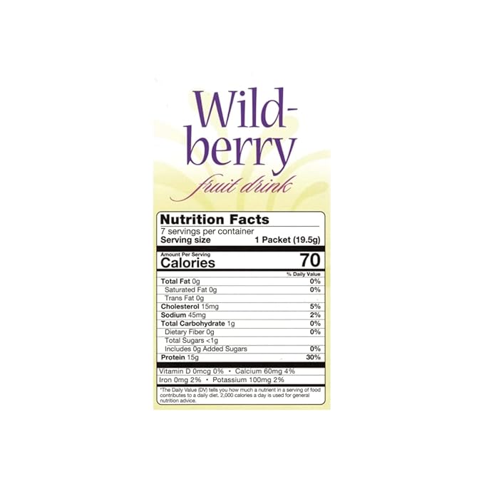 Nutmeg State Nutrition - High Protein Diet Fruit Drink - 15g Protein - Low Calorie - Low Carb - Low Sugar - Fat Free, 7 Servings Per Box (Wild Berry)