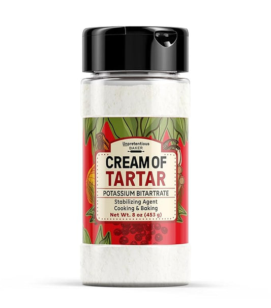 Unpretentious Cream of Tartar, 1 Cup, Non-GMO, Gluten Free, Vegan, Slotted Cap Spice Shaker