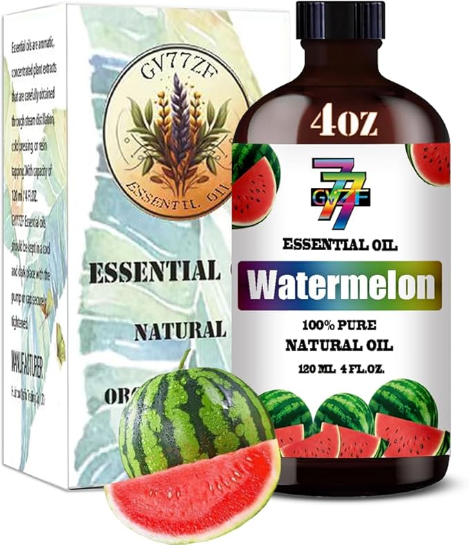 Watermelon Essential Oil (4 oz/120 ml) ??Watermelon Oils for Aromatherapy, diffusers, humidifiers, Home fragrances, DIY Skincare, soap Making, DIY Candle Making, Relaxation, Yoga, and Meditation