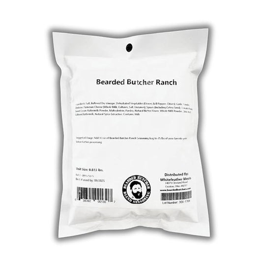Bearded Butchers Ranch Seasoning, 13oz ??For Up to 25 lbs of Meat ??Perfect for Chicken, Fries, Dips, Pizza, & More ??No MSG or Artificial Additives ??Creamy, Savory Ranch Flavor with Fresh Garden Herbs