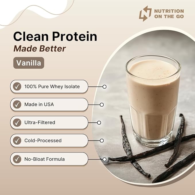 Travel Whey Protein Isolate Packets ??Single-Serve Protein Powder ??25g Protein + 5g Creatine ??Vanilla (60-Pack)