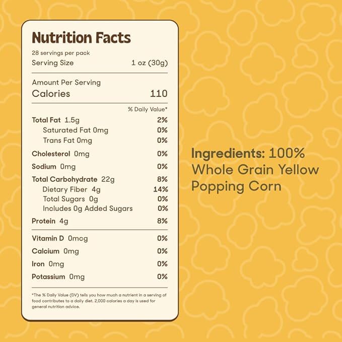 Popsmith - 28oz Pouch Yellow Popcorn Kernels for Popping - Grown in USA, Non-GMO, Vegan, and All-Natural - Unpopped Popcorn Kernels for Stovetop Popcorn Machine