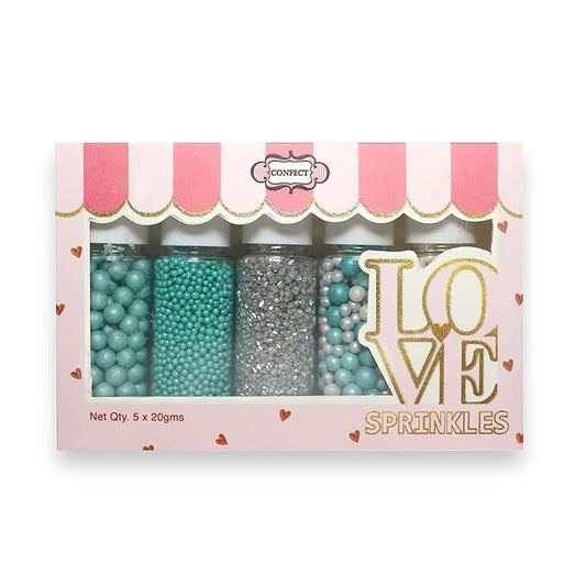 Confect - Edible Mint Green, Teal & Turquise with Silver Sparkling Sugar -Woodland Disco Ball Sprinkle Mix ??Cake, Cupcake & Cookie Decorating Toppings ?밮egan, Gluten-Free, Nut-Free, Soy-Free, Dairy-Free, Palm Oil-Free, Dye-Free- 5 Oz