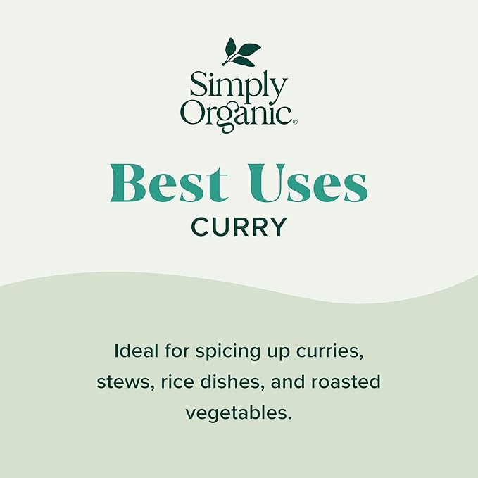 Simply Organic Certified Organic Curry Powder, 3-Ounce 3-Pack, Aromatic Blend 11 Indian Cooking Spice for Meat, Seafood, Tofu