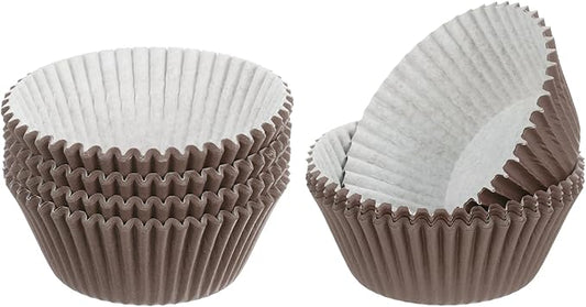 uxcell 300 Pcs Cupcake Liners, Muffins Paper Baking Cups Wrappers Standard Greaseproof for Baking Cupcake Wrapper, Brown