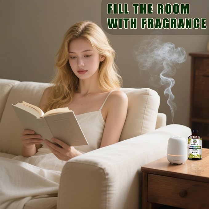 Honeysuckle Essential Oil (4 oz/120 ml) ??Honeysuckle Oils for Aromatherapy, diffusers, humidifiers, Home fragrances, DIY Skincare, soap Making, DIY Candle, Relaxation, Yoga, and Meditation