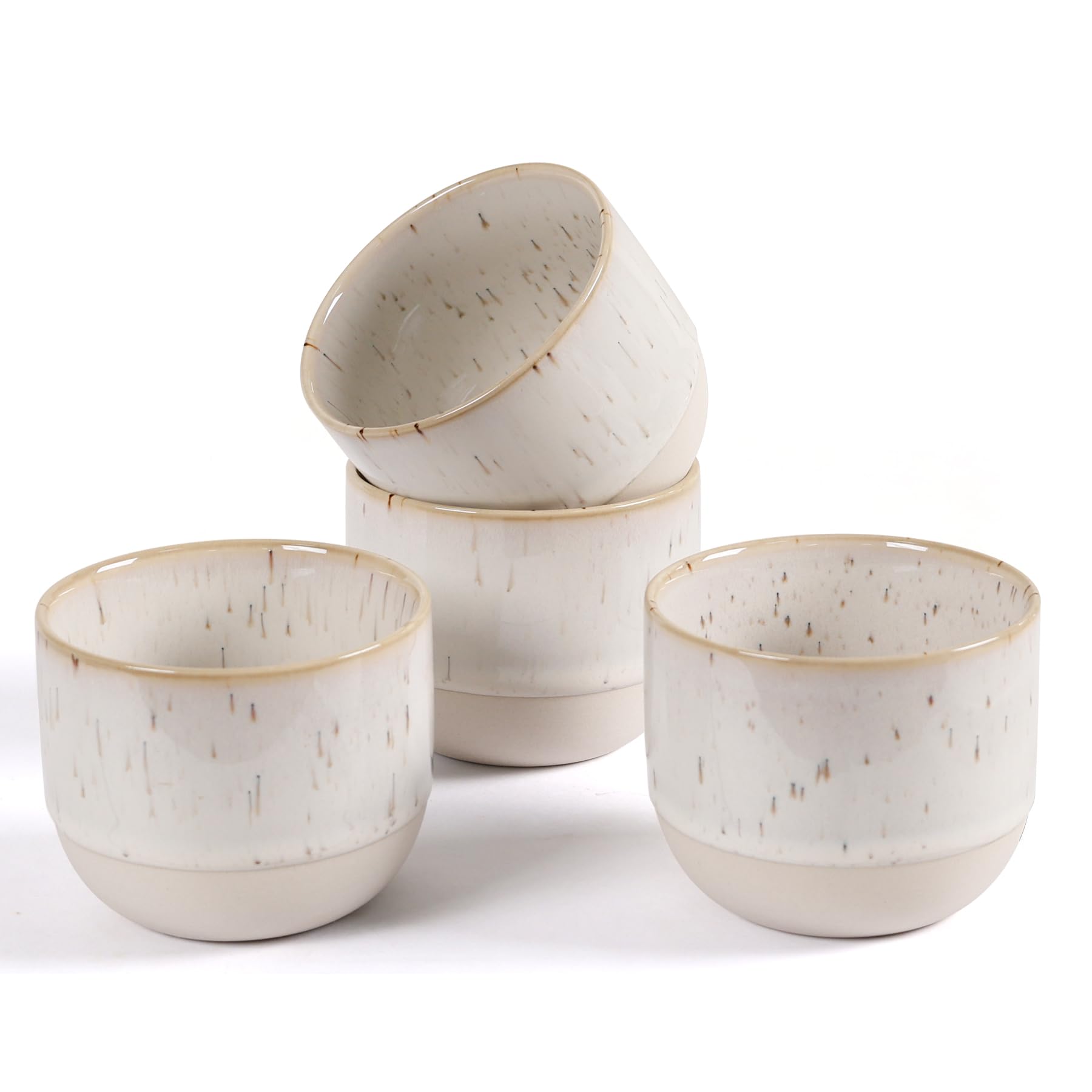 ZEBERBO Ceramic Espresso Cups Set of 4, Double Walled Espresso Coffee Mugs for Nespresso Cups
