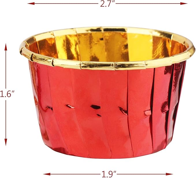 Cupcake Liner, Eusoar 50pcs 3.5 Ounce Disposable Pudding Holders, Muffin Liners, Aluminum Foil Baking Cups, Muffin Baking Cups, Foil Ramekins, Muffin Pan, Cupcake Wrappers, Cupcake Ramekin Holder Cups