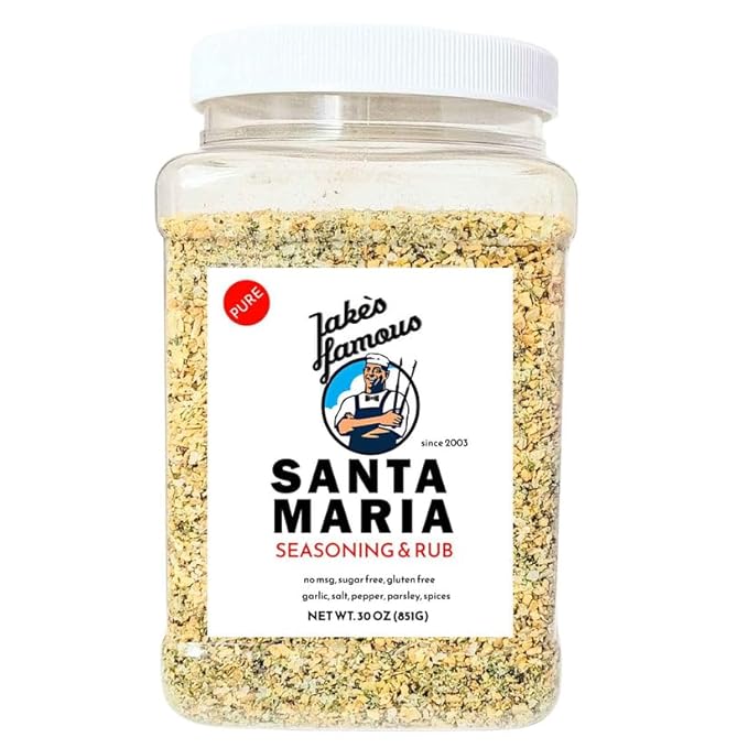 Jake's Famous Santa Maria Seasoning 30 Oz Tri Tip, Pork, Chicken, BBQ Rub, Grill Seasoning, Chicken Dry Rub, Sugar Free, Gluten Free, Traditional Style, (1.87 Pounds)