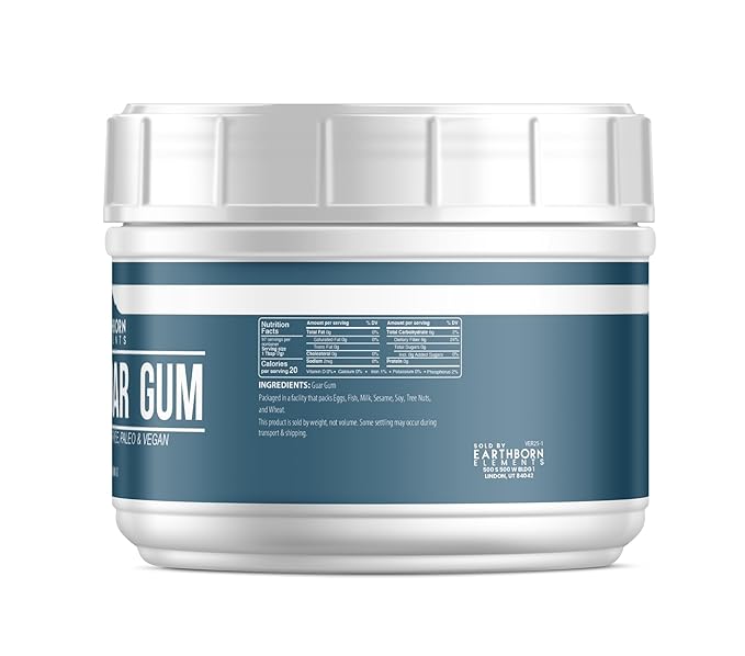 Earthborn Elements Guar Gum Powder, 1.5 lb, Gluten-Free Food Thickener & Binder, Baking, Resealable Bucket