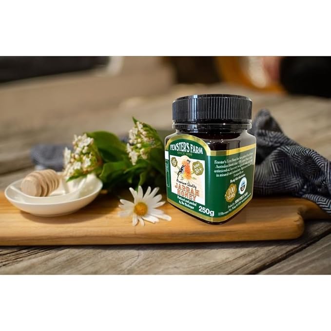 Jarrah Honey TA 30+ - 250 g / 8.8 oz Jarrah Honey is nectar gathered by bees from the flowers of the Jarrah Tree