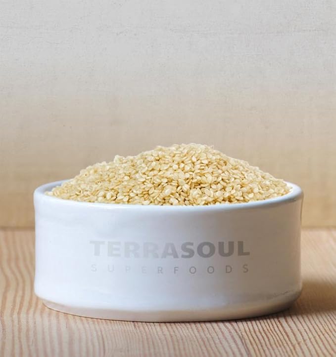 Terrasoul Superfoods Organic Hulled Sesame Seeds, 2 Lbs - Perfect for Tahini | Gluten-free | Raw