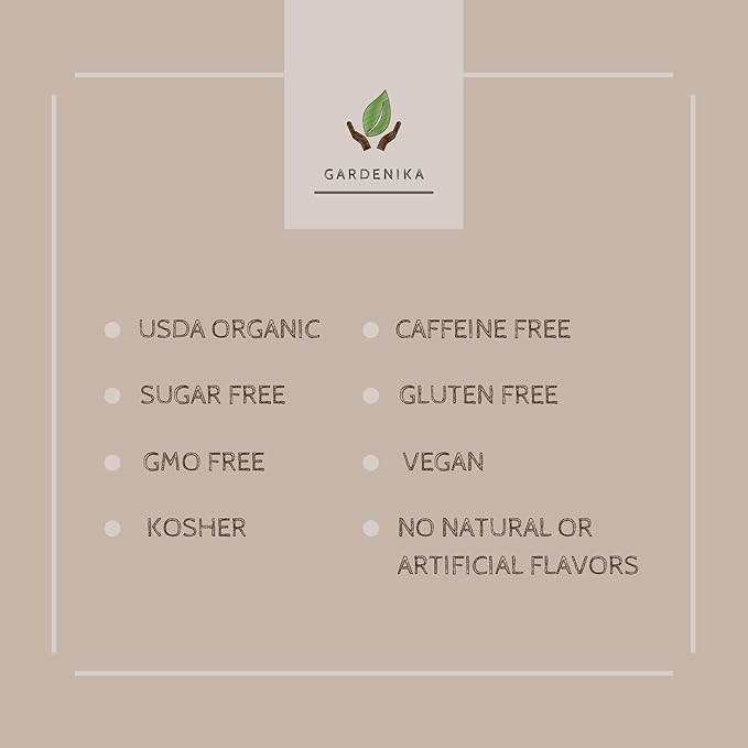 Gardenika Organic Loose Leaf Tea Sampler - Herbal Caffeine-Free Set - Ayurvedic Blend, KSA Kosher, No Natural or Artificial Flavors (5 Pack)