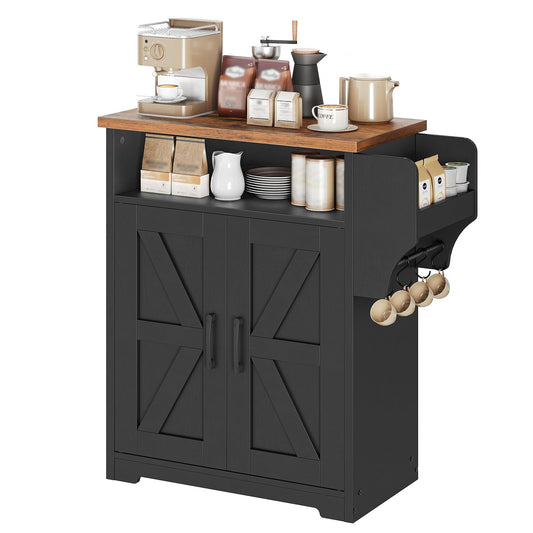 YATINEY Coffee Bar Cabinet, Kitchen Island with Storage, Farmhouse Sideboard Buffet Cabinet with