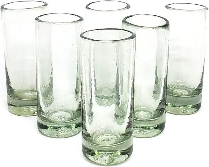 Clear 2 oz Tequila Shot Glasses (set of 6), Recycled Glass, Lead-free, Toxin-Free (Shot)