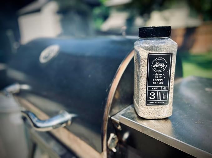 Livia's Salt Pepper Garlic Seasoning | Unlocks & Elevates Flavors of Steak, Chicken, Burgers & More | Kosher, Gluten-Free & MSG-Free | Award-Winning SPG Seasoning for Perfect Grilling, BBQ, 28.4 Oz