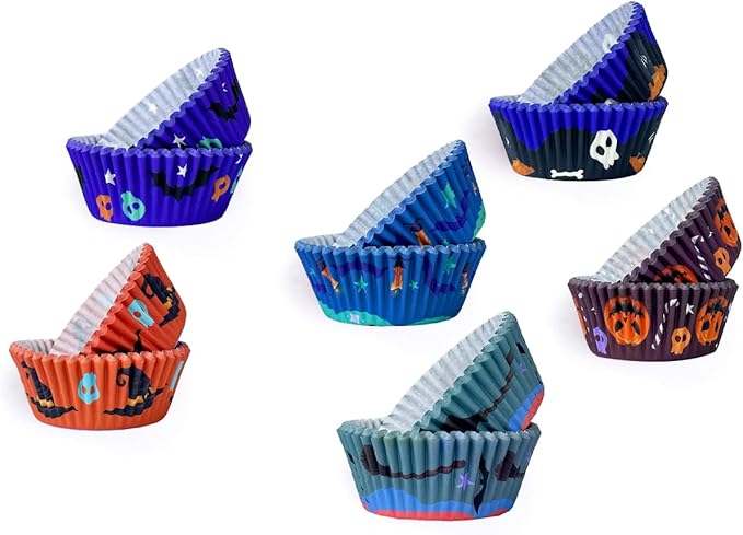 qiqee Halloween 300PCS Standard Cupcake Liners Cupcake Cups 6 Designs Halloween Potion Cupcake Papers Baking Cups Cupcake Wrappers (Medium Size)