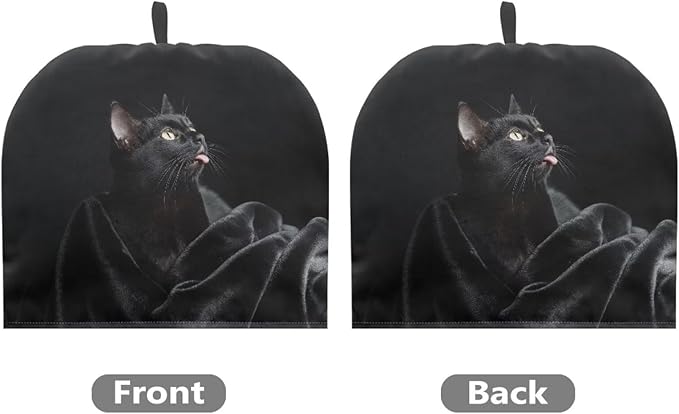 Black Cat Pattern Cow Tea Cozy for Teapot Thanksgiving Day Customized Teapot Covers Dome Teapot Cover with Handle Dust Cover Kitchen Kettle Dust Cover Can Hung and Folded 竊뉰lack竊?"<div>
