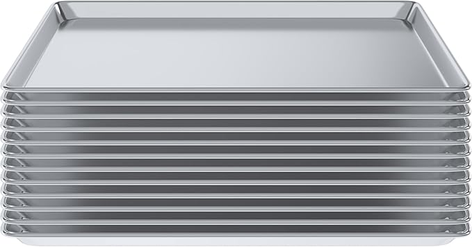 18 in. x 26 in. 19 Gauge Full Size Aluminum Bun. / Sheet Pan. Pack of 12