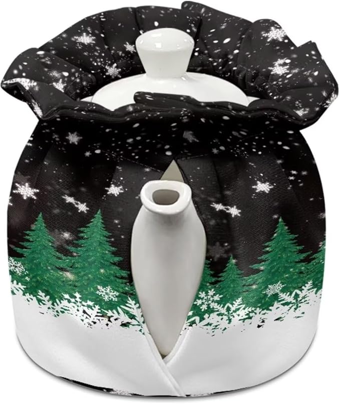 Cute Snowman Tea Cozy for Teapot Insulated for Christmas Keep Warm Tea Kettle Dust Cover for Kitchen Home Decor Cotton Tea Cup Warmer Cozy Tea Pot Cover for Gifts Mom, Wife, Friends