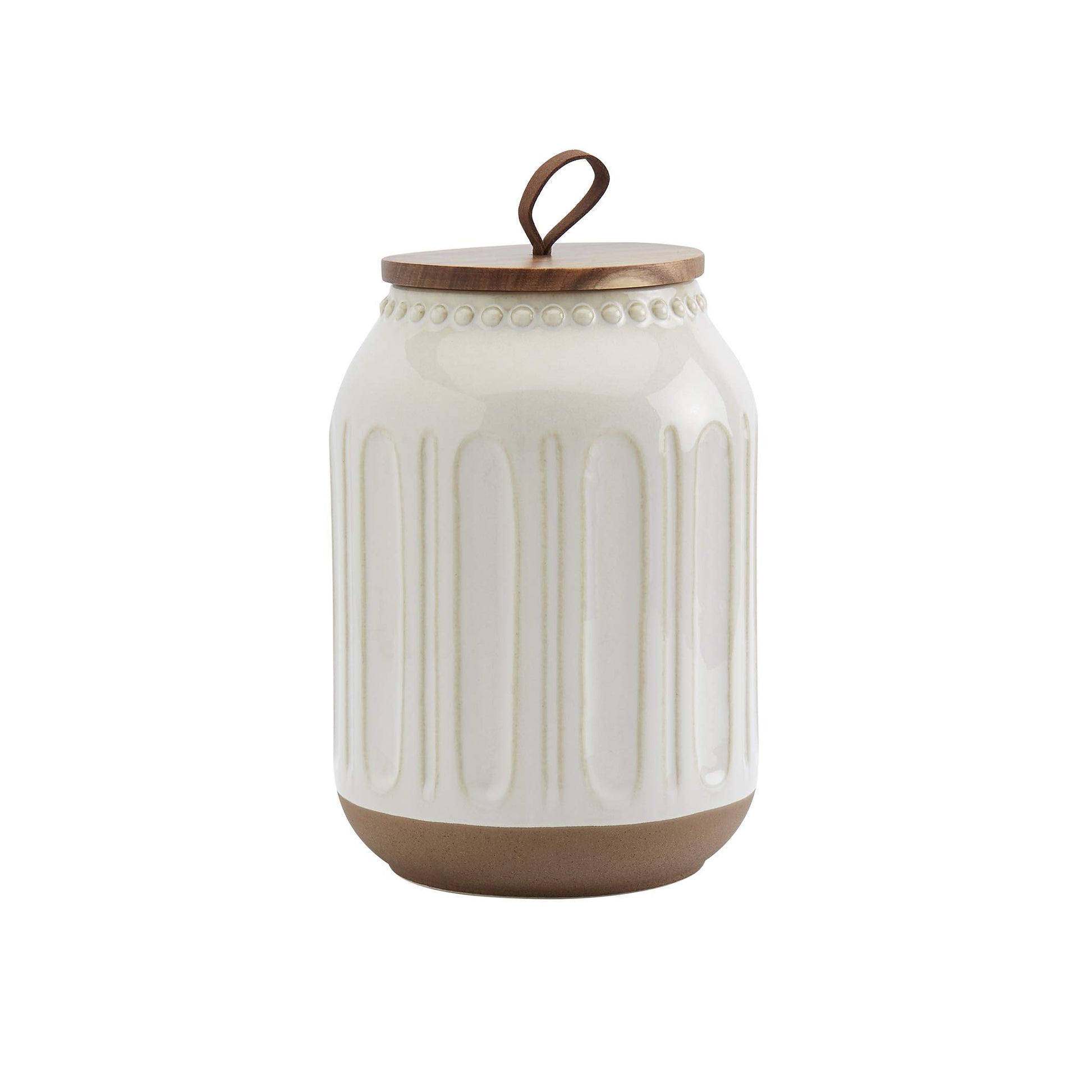 TTU Tabletops Gallery Ceramic Canister Collection- Stoneware Designed Kitchen Storage Embossed