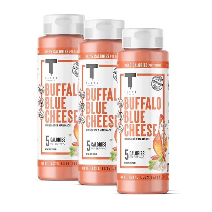 Taste Flavor Co. Grilling, Dipping Sauce and Marinade, Great Tasting, Low-Calorie Sauces, Keto Friendly, No Oils (3 Pack, Buffalo Blue Cheese)