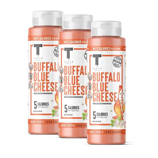 Taste Flavor Co. Grilling, Dipping Sauce and Marinade, Great Tasting, Low-Calorie Sauces, Keto Friendly, No Oils (3 Pack, Buffalo Blue Cheese)