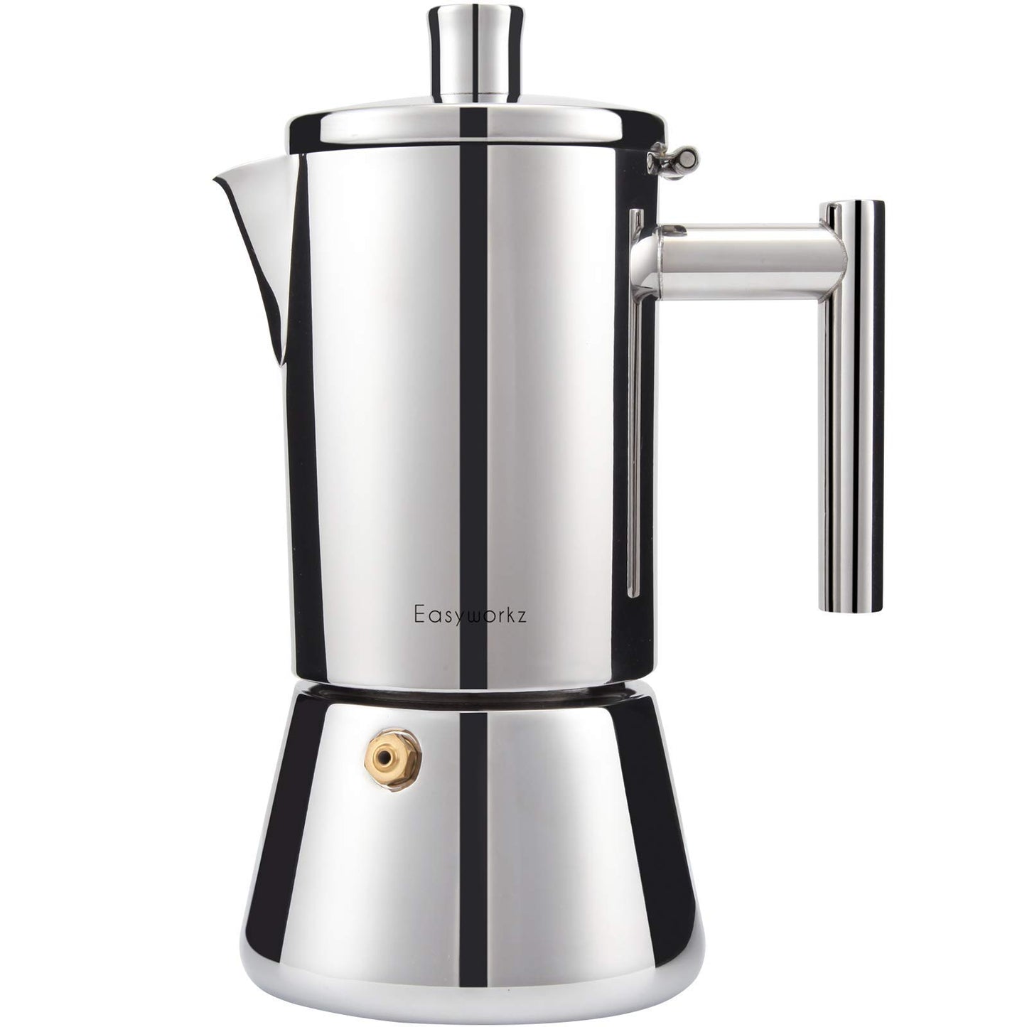 Easyworkz Diego Stovetop Espresso Maker Stainless Steel Italian Coffee Machine Maker 4Cup 6.8 oz