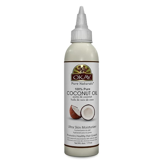 Okay 100% Pure Coconut Oil for Hair & Skin - Coconut Oil for Women & Men, Perfect for Body & Face