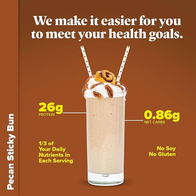Keto Chow Pecan Sticky Bun | Keto Meal Replacement Shake Powder | Nutritionally Complete Keto Food | Low Carb Keto Meals | Delicious Easy Meal Substitute Drink | Protein Rich You Choose The Fat | Single Meal Sample