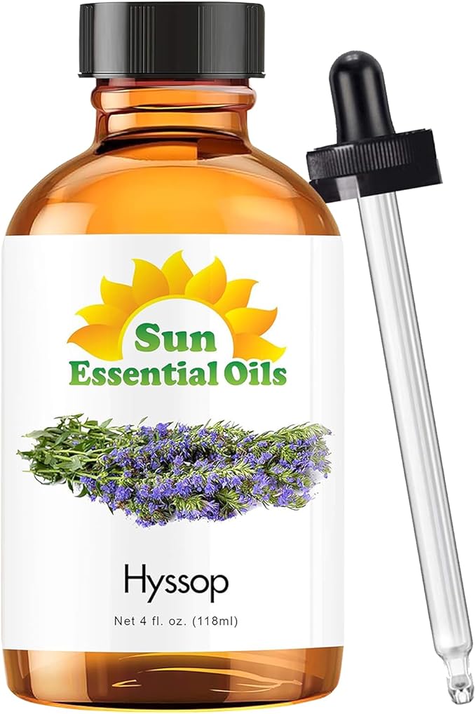 Sun Essential Oils Hyssop Essential Oil 4 Fluid Ounces ??Aromatherapy Oil