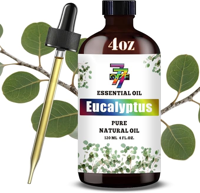 Eucalyptus Essential Oil (4 oz/120 ml) ??Eucalyptus Oils for Aromatherapy, diffusers, humidifiers, Home fragrances, DIY Skincare, soap Making, DIY Candle, Relaxation, Yoga, and Meditation
