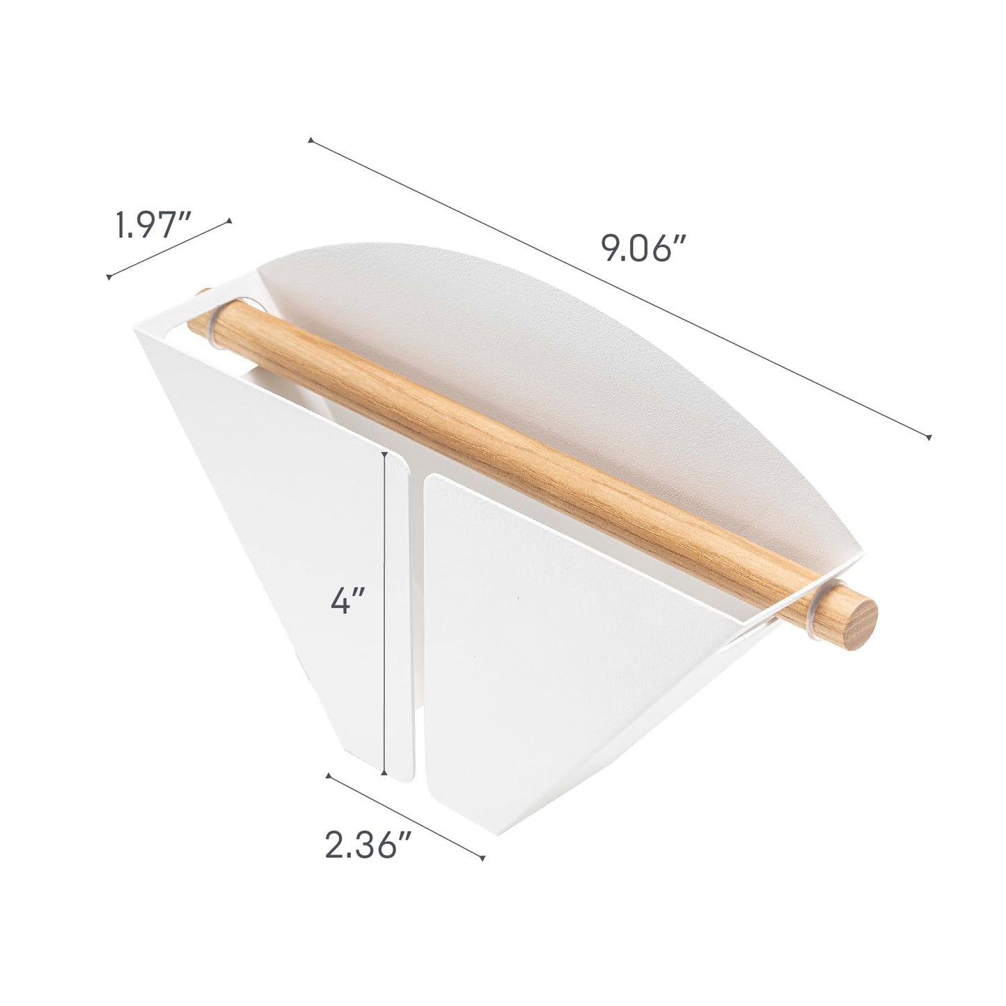 Yamazaki Home Magnetic Coffee Filter Case, Size 04, Steel and Wood, White
