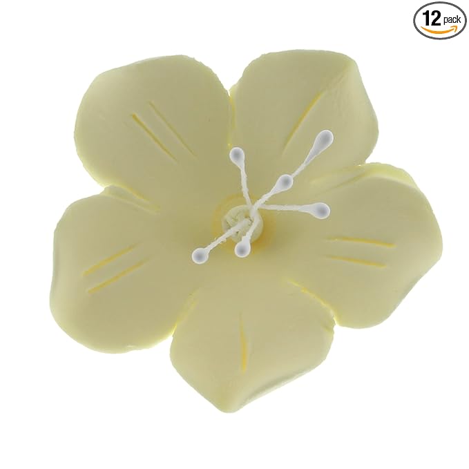 Global Sugar Art Fruit Blossom Sugar Cake Flowers, Yellow, 12 Count by Chef Alan Tetreault