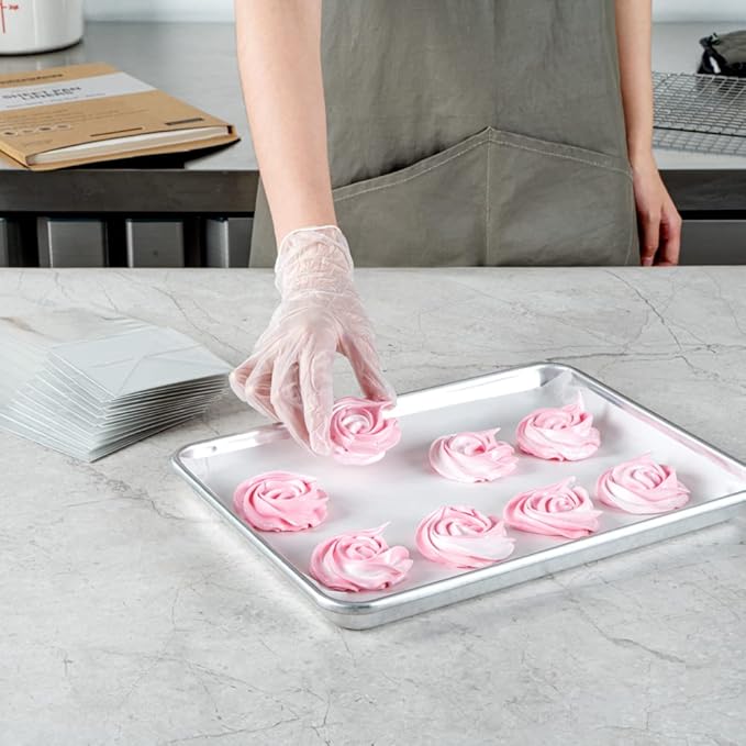 Restaurantware Pastry Tek 9 x 12 Inch Parchment Paper Sheets 1000 Greaseproof Baking Sheets For Oven - Pre-Cut Double-Sided Silicone Coating White Paper Nonstick Baking Sheets Quarter-Size