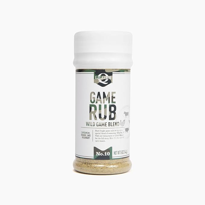 Lillie?™s Q - Game Rub for Wild Meat, Cardamom & Rosemary Seasoning for Grilling, Flavorful Rub Perfect for Venison, Boar, Rabbit, Duck and More (5 oz)