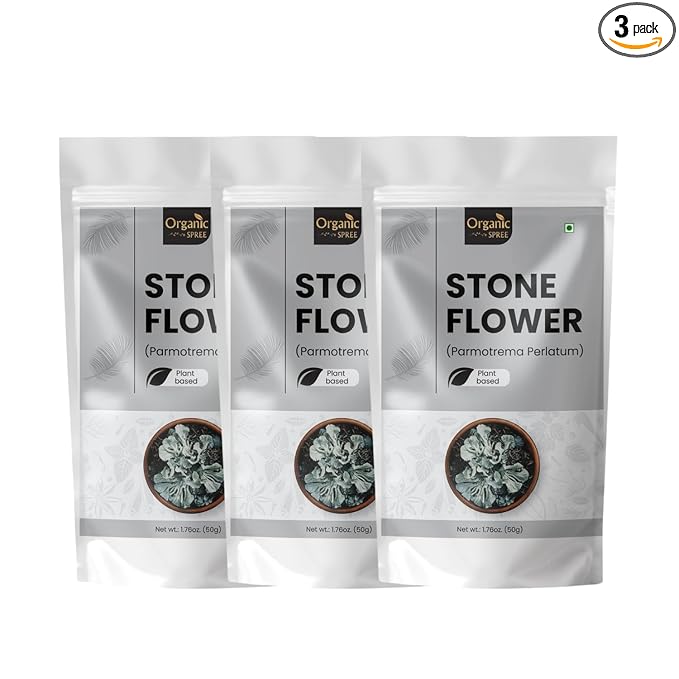Organic Spree Stone Flower 50g – Dagad Phool (Kalpasi) – Aromatic Culinary Herb for Traditional Cooking - Pack of 3