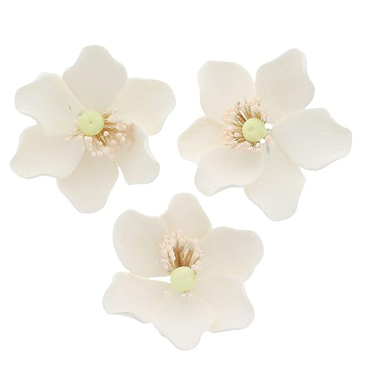 Global Sugar Art Poppy Anemone Sugar Cake Flowers, White with Green Center, 3 Count by Chef Alan