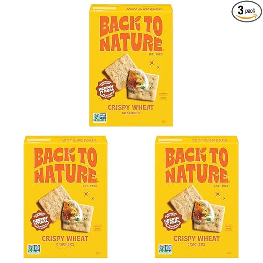 Back to Nature - Crispy Wheat Crackers - Real Ingredients like Wheat Flour & Sea Salt - Non-GMO - 6.5 Ounce (Pack of 3)