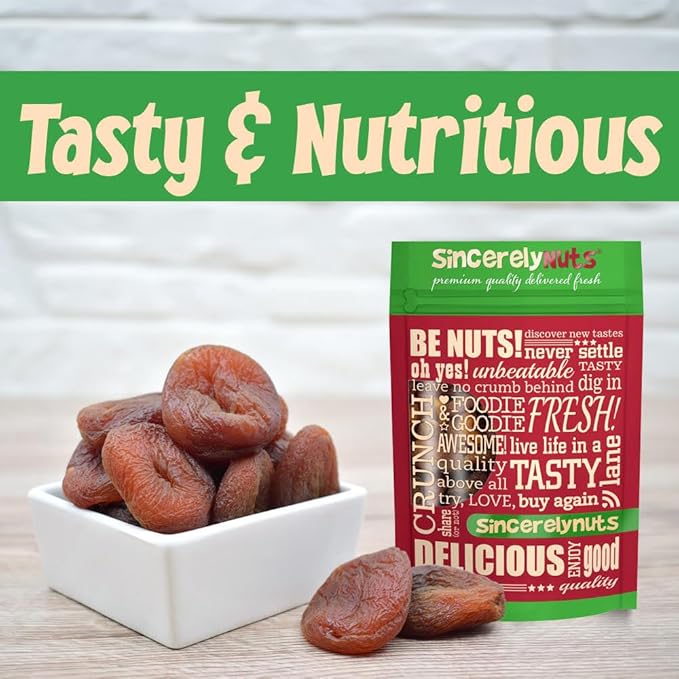 Sincerely Nuts ??Organic Dried Turkish Apricots | Five LB Bag | Healthy Pitted Apricot Fruit | Raw Vegan Snack | Dehydrated and Unsulfured | Sweet Gourmet Snacking Food | Kosher and Gluten Free