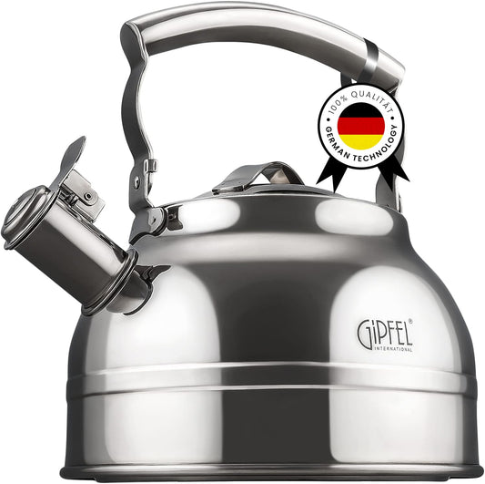 GIPFEL INTERNATIONAL Whistling Tea Kettle Stovetop - Food Grade Stainless Steel Teapot for Stove