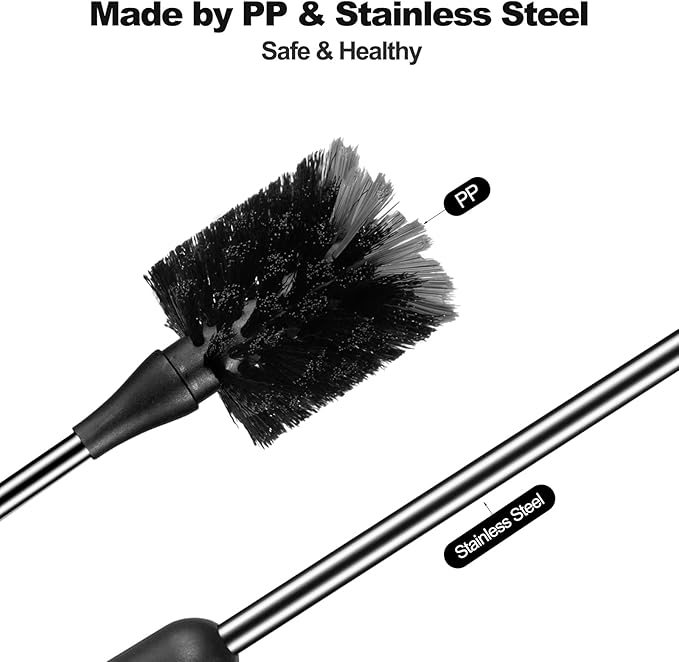 [4 Pack] Water Bottle Brush & Straw Cleaner Set,Stainless Steel Long Handle Baby Bottle Scrub Cleaning Brush for Sports Bottles, Cups, Dishes, Coffee Mugs, Glasswares, Tumblers, Wine Decanters