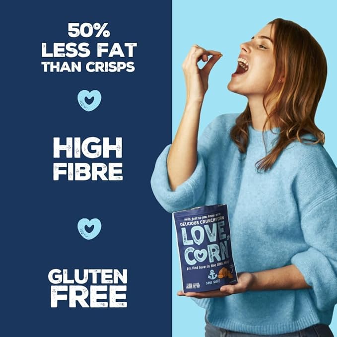 LOVE CORN Sea Salt 16oz x 1 Bag - Delicious Crunchy Corn - Healthy Family Snacks - Gluten Free, Kosher, Non-GMO- Alternative for Chips, Nuts, Crackers & Pretzels - Perfect for Charcuterie Boards