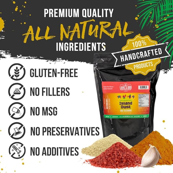 Lane's Island Dust Rub Alaea Hawaiian Sea Salt Seasoning Salt, All-Natural Hawaiian Alea Red Sea Salt Spice for Seafood & Meat, Made in USA, 2 Lbs