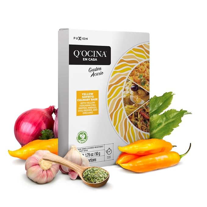 Yellow Sofrito Base by Gastón Acurio for Latinoamerican Recipes, Gluten Free Taco Seasoning with Ají Amarillo & Mirasol, No Preservatives, No Artificial Flavors, No Trans Fat, Q?™ocina en Casa, 1.79oz