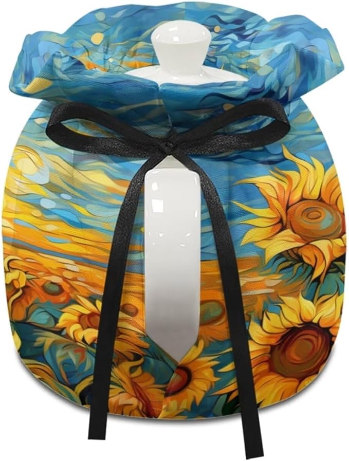 Sunflower Tea Cozy for Teapot Insulated Oil Painting Sky Teapot Cozy Kitchen Accessory Teapot Dust Protector for Women, I135CZA18-3